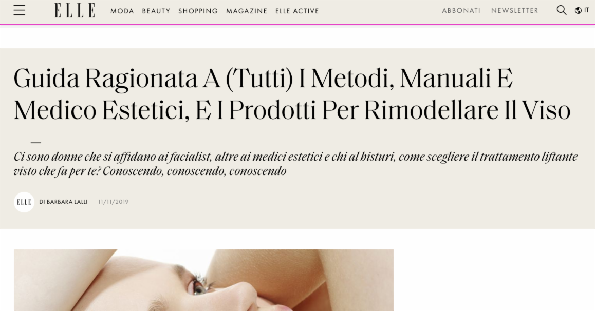 ELLE - Guide to Face Remodeling Methods: Manual Techniques, Medical Aesthetics and Products